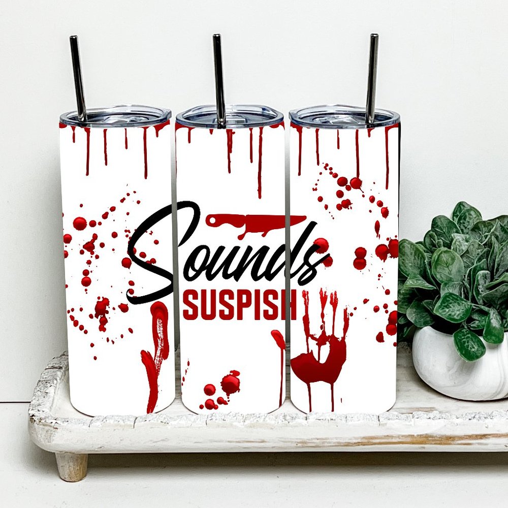 Sounds Suspish True Crime 20oz Tumbler With Metal Straw